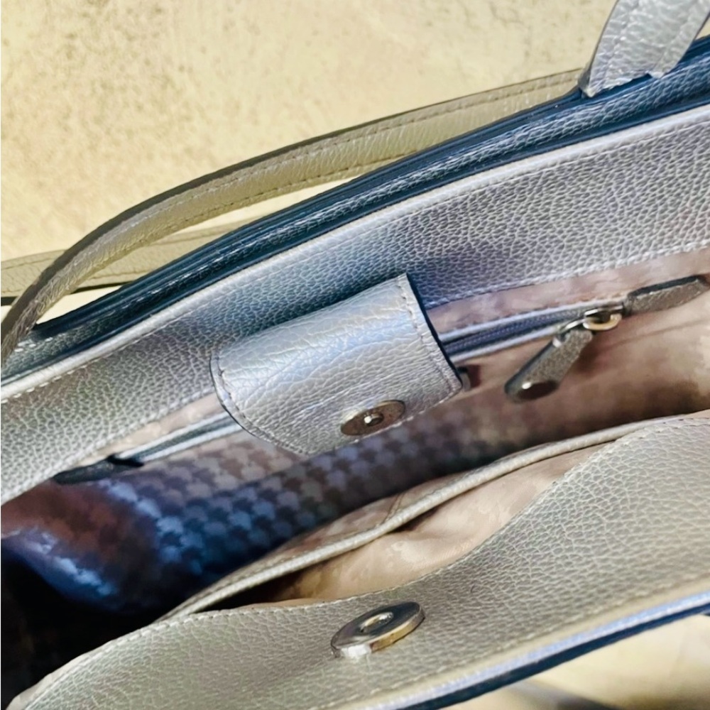 Karl Lagerfeld Metallic Silver Tote or Crossbody Bag - Picture 4 of 12